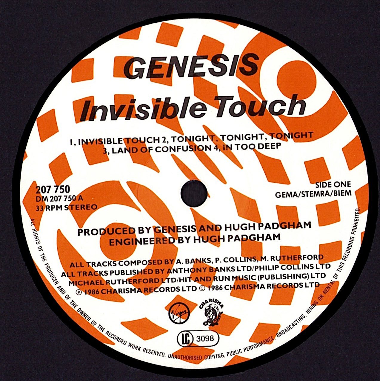 Genesis – Invisible Touch Vinyl LP