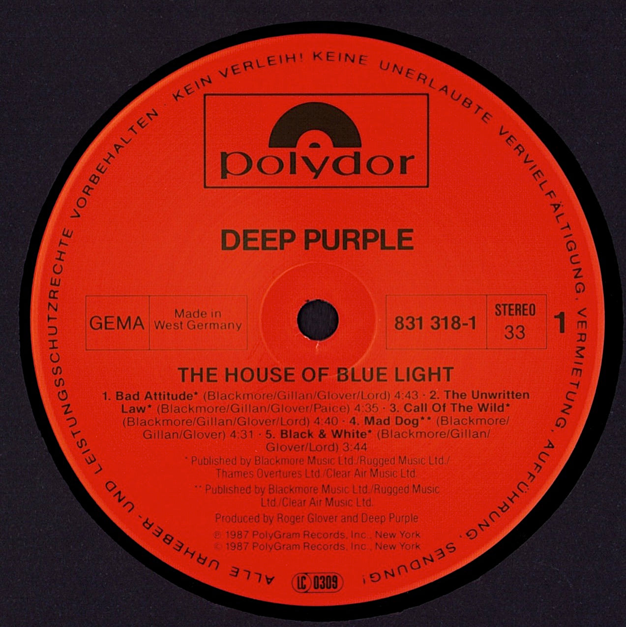 Deep Purple - The House Of Blue Light Vinyl LP
