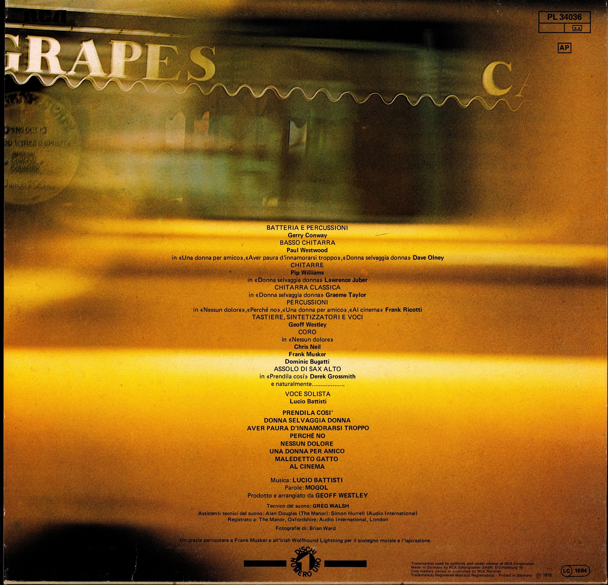 Lucio Battisti – Una Donna Per Amico Vinyl LP