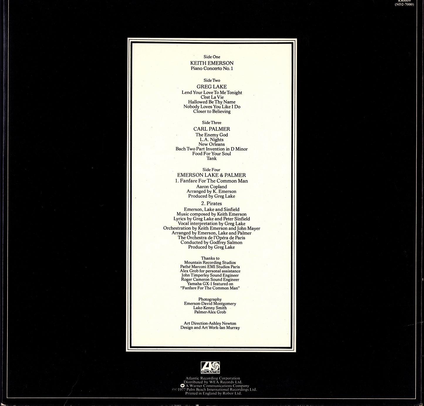 Emerson Lake & Palmer - Works Volume 1 Vinyl 2LP