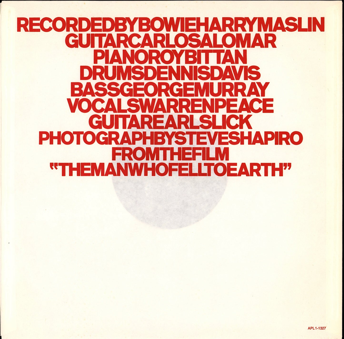 David Bowie – Station To Station Vinyl LP Kopie