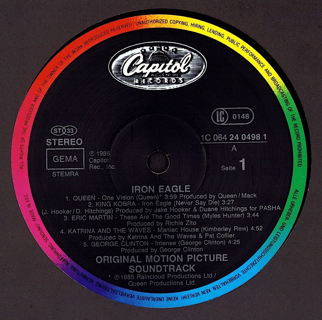 Iron Eagle Original Motion Picture Soundtrack Vinyl LP