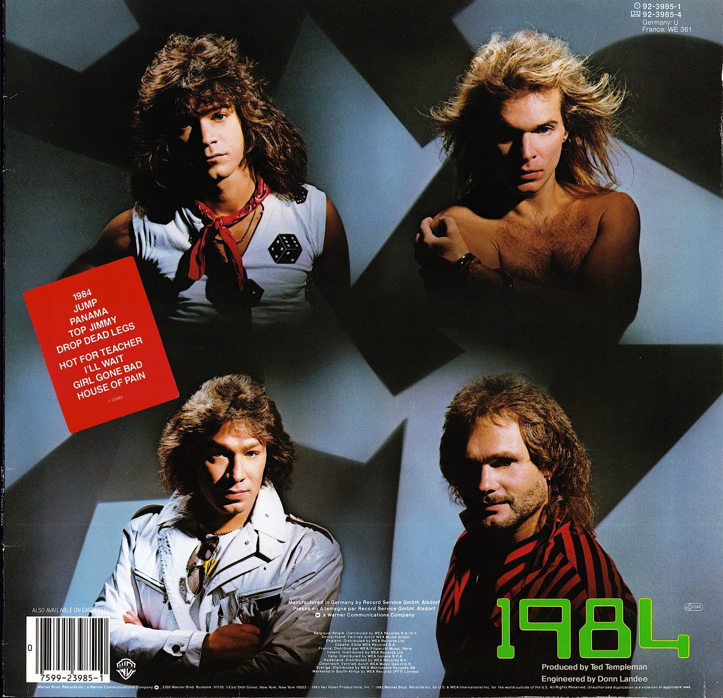 Van Halen ‎- 1984 Vinyl LP Kopie