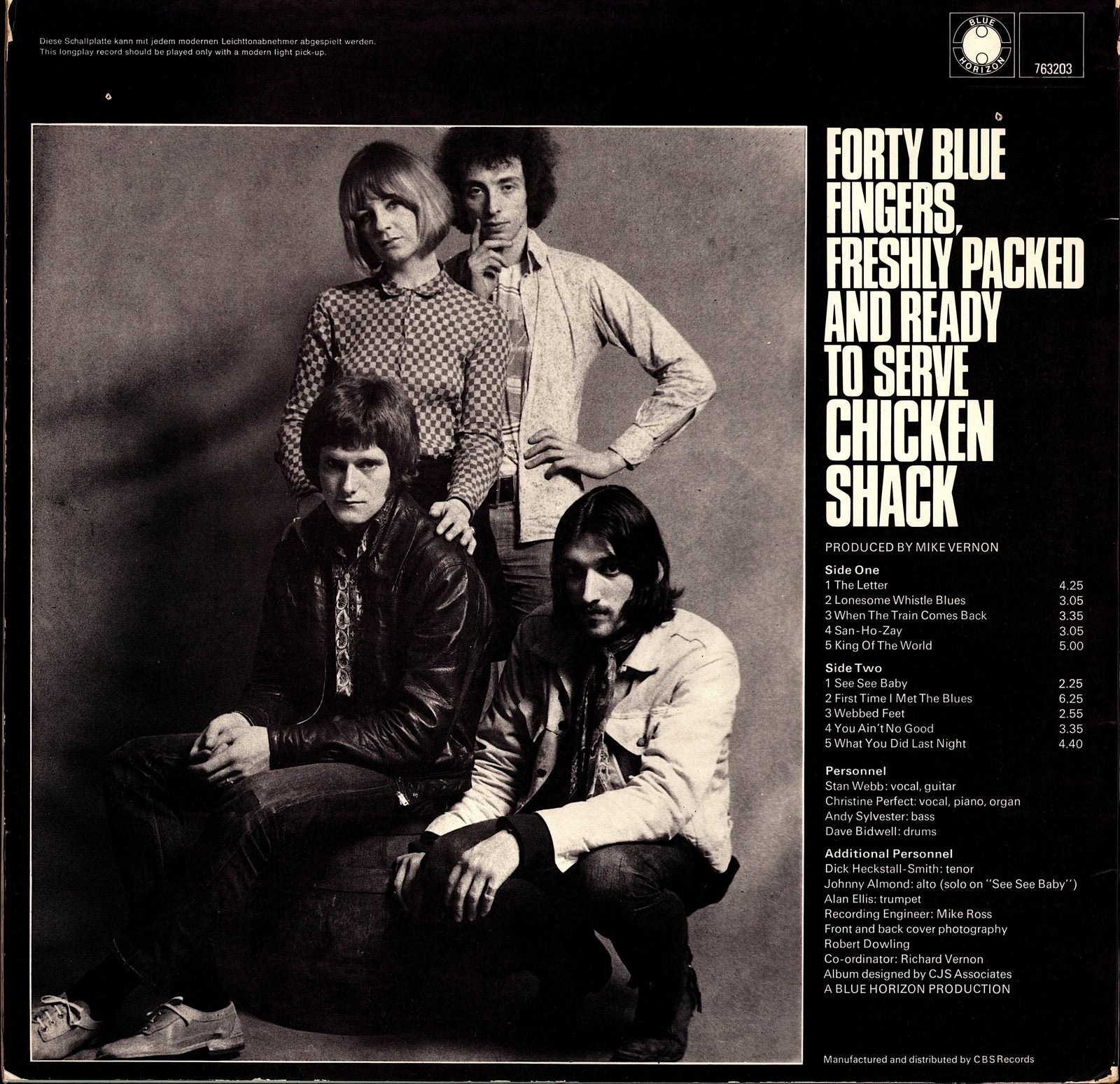 Chicken Shack – Forty Blue Fingers, Freshly Packed And Ready To Serve Vinyl LP