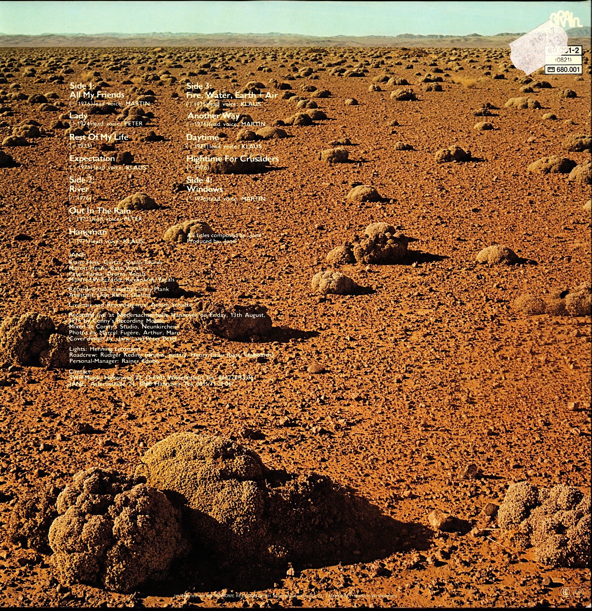 Jane ‎- Jane Live Vinyl 2LP Kopie