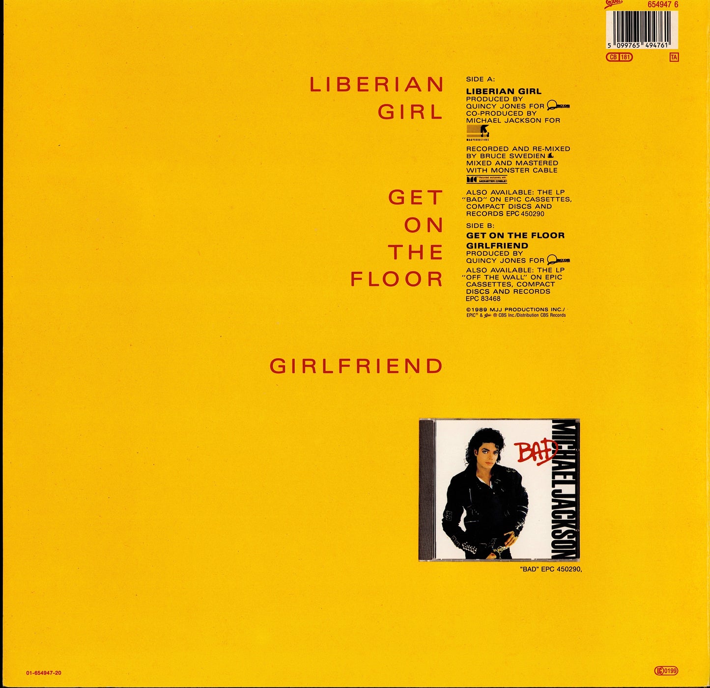 Michael Jackson - Liberian Girl Vinyl 12" Maxi-Single