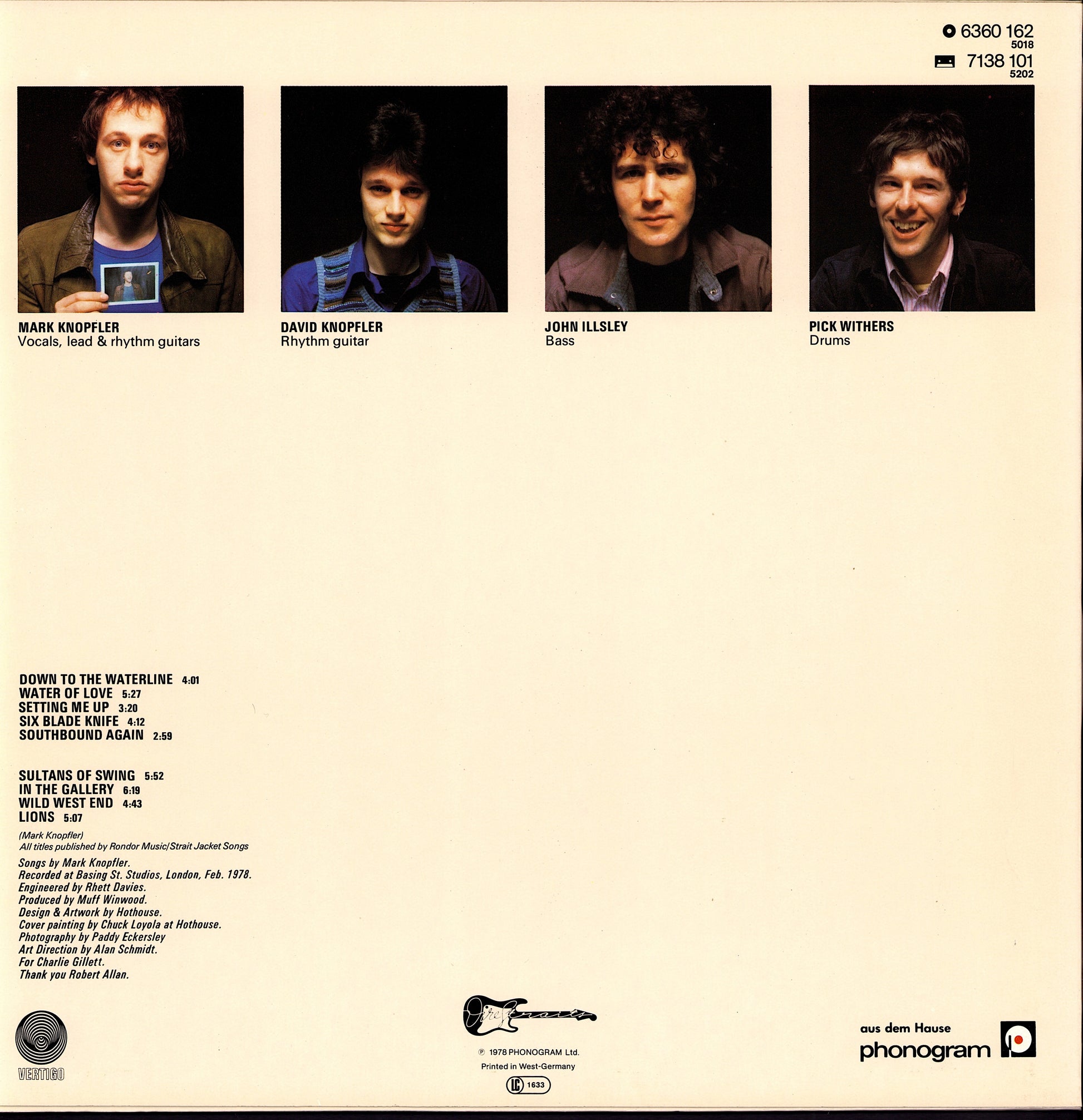 Dire Straits ‎- Dire Straits Vinyl LP Kopie