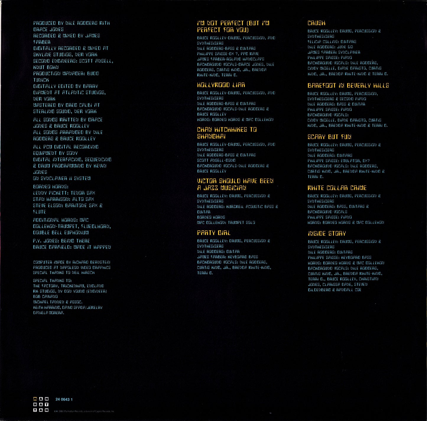 Grace Jones – Inside Story Vinyl LP