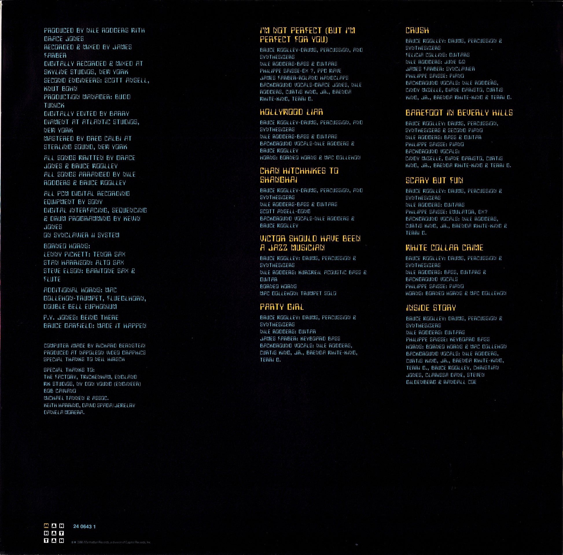 Grace Jones – Inside Story Vinyl LP