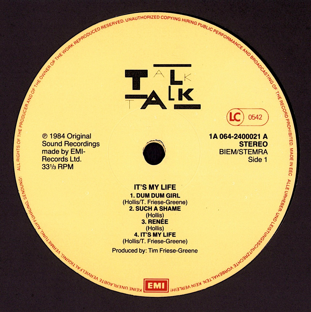 Talk Talk - It's My Life Vinyl LP Kopie
