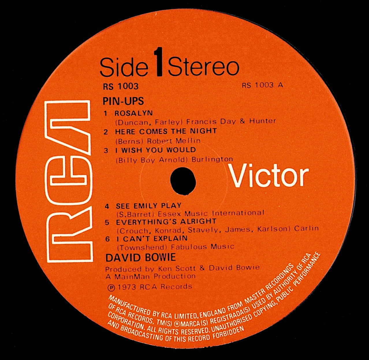 David Bowie ‎- ChangesOneBowie Vinyl LP Kopie