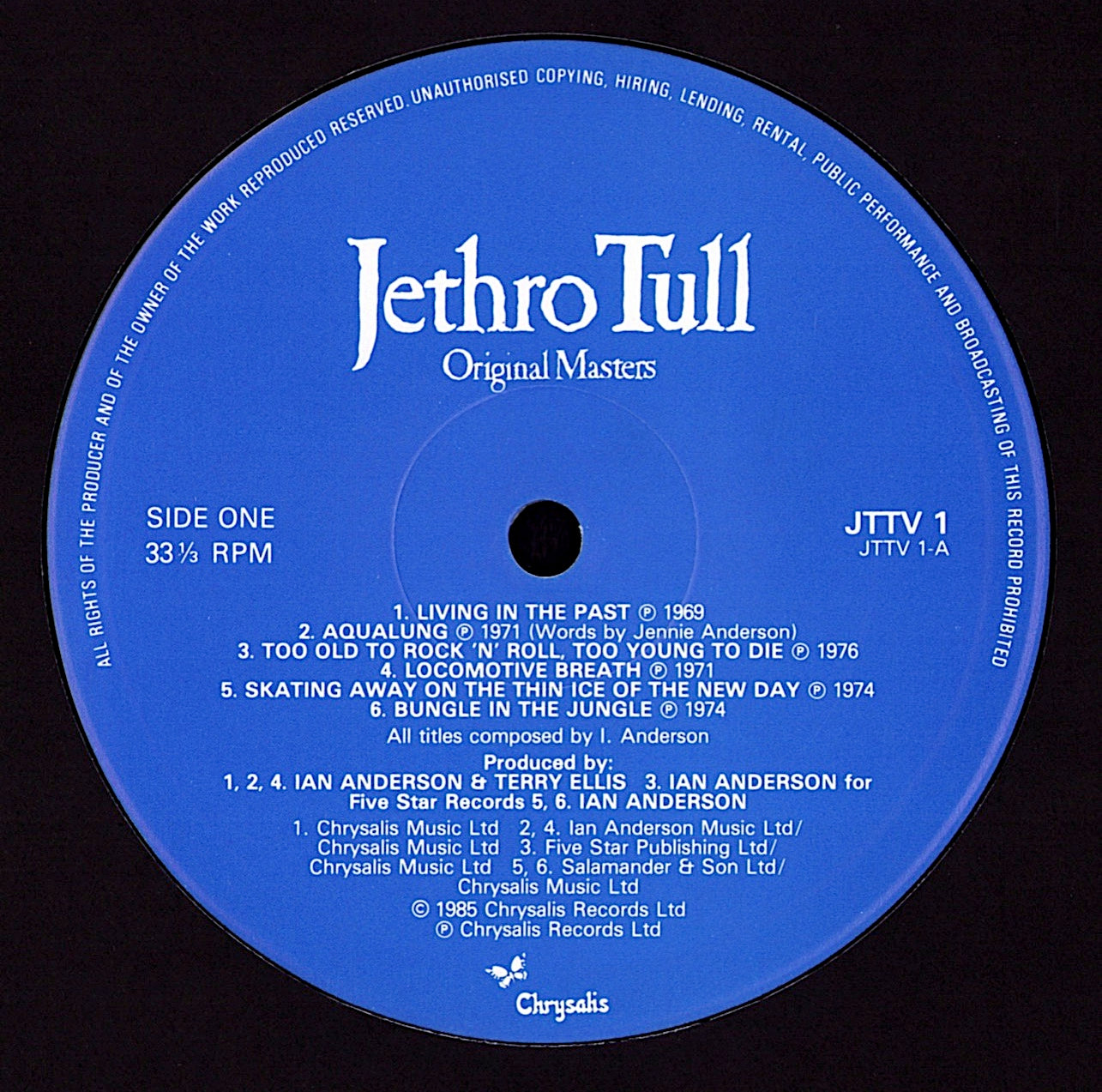 Jethro Tull - Original Masters Vinyl LP Kopie