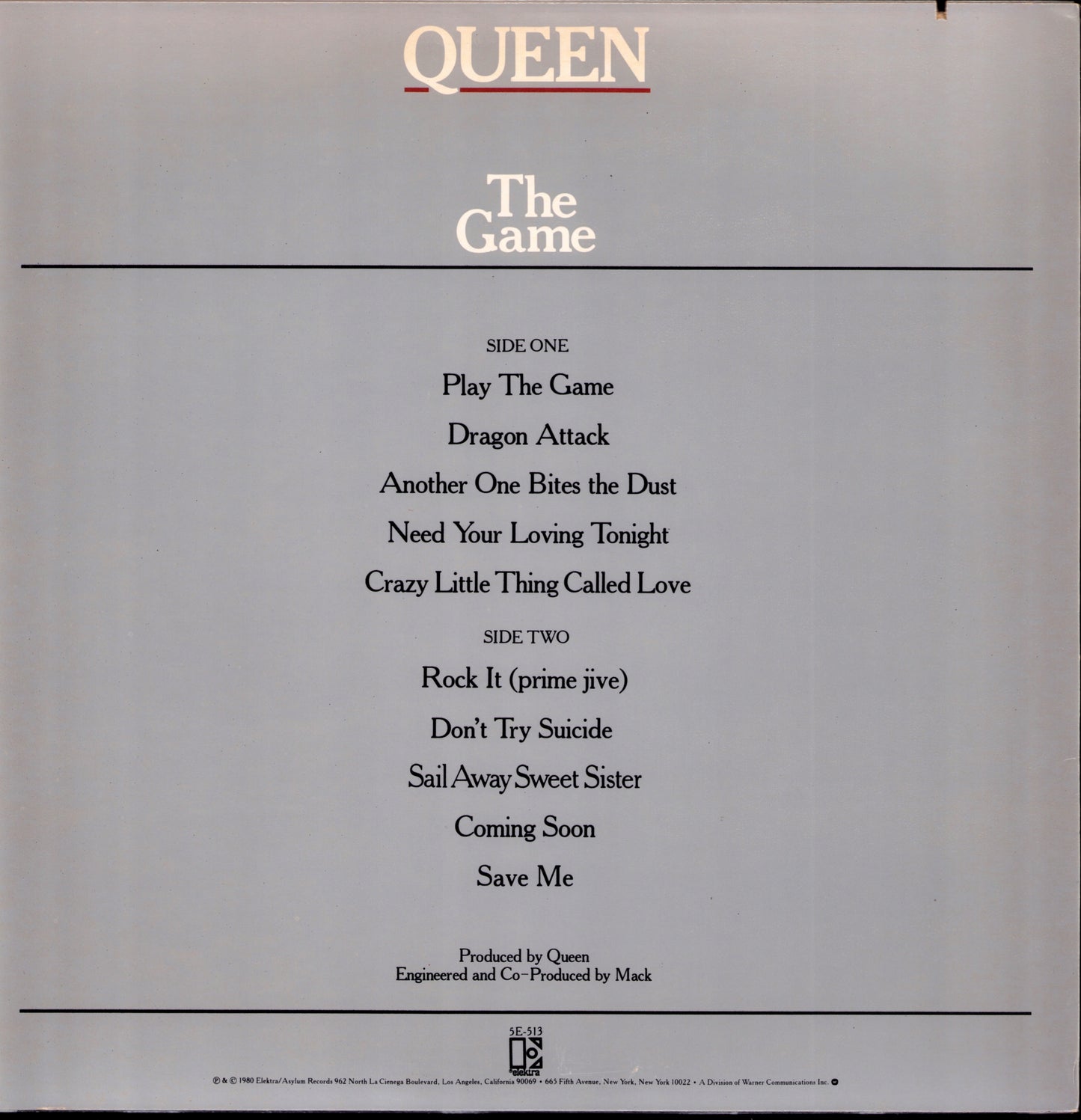 Queen - The Game Vinyl LP Kopie