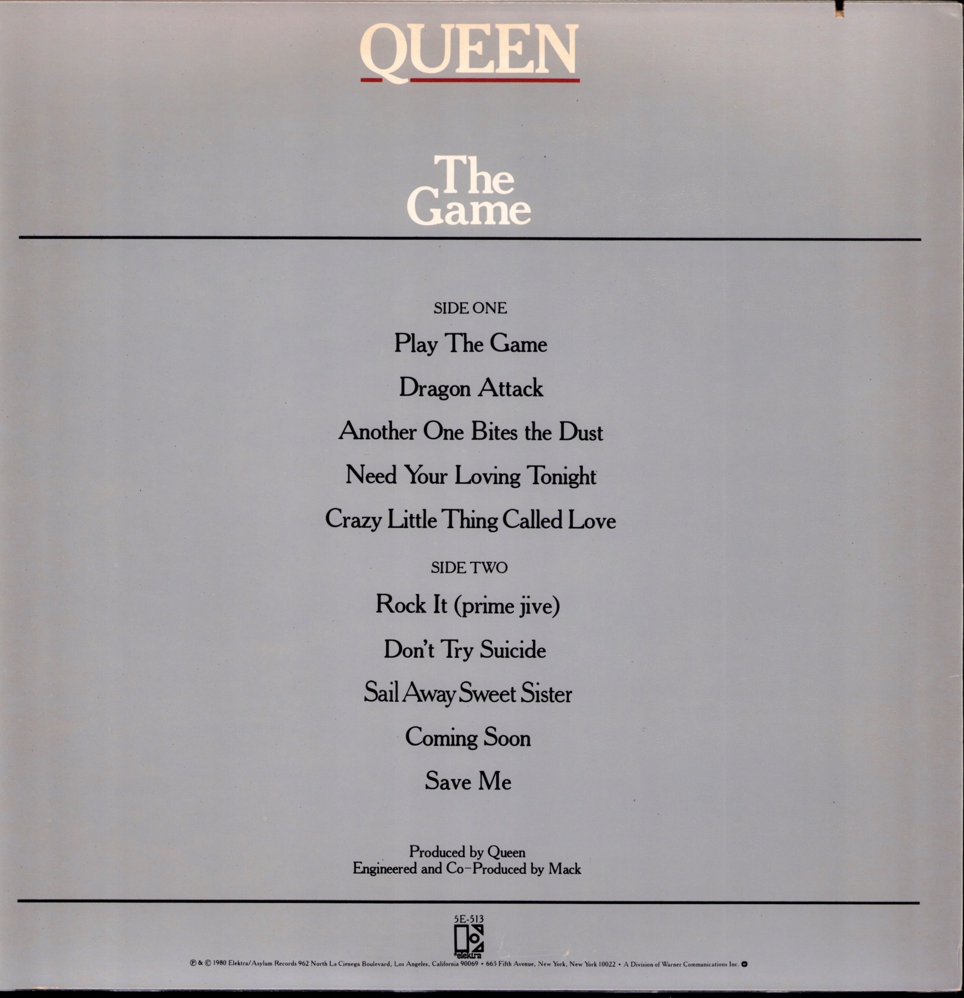 Queen - The Game Vinyl LP Kopie