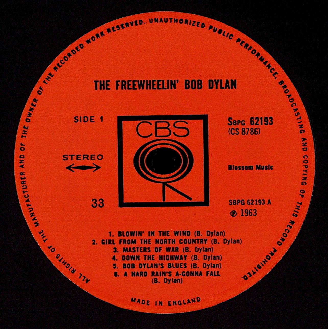 Bob Dylan ‎- The Freewheelin' Bob Dylan Vinyl LP Kopie