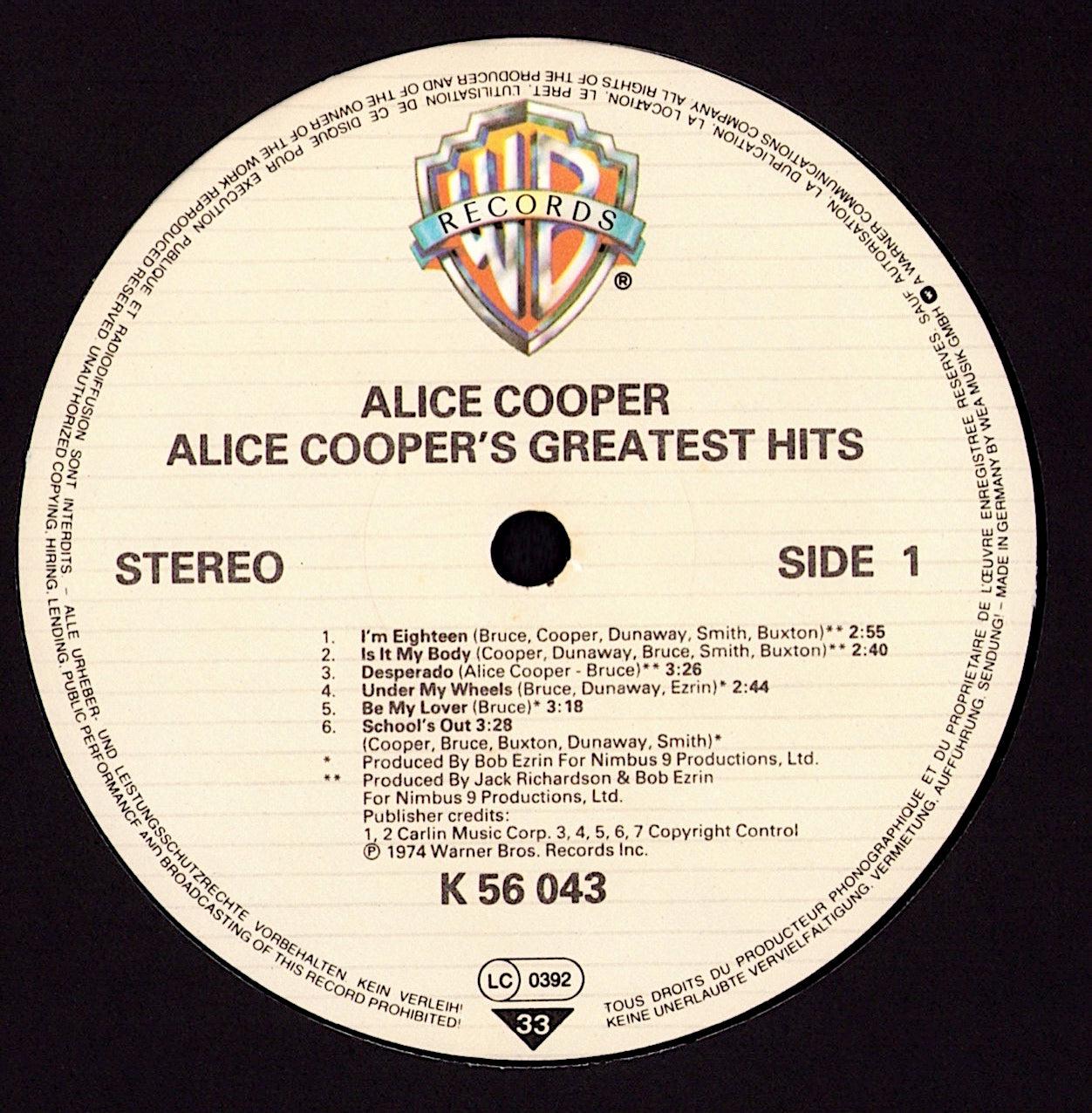 Alice Cooper - Constrictor Vinyl LP Kopie