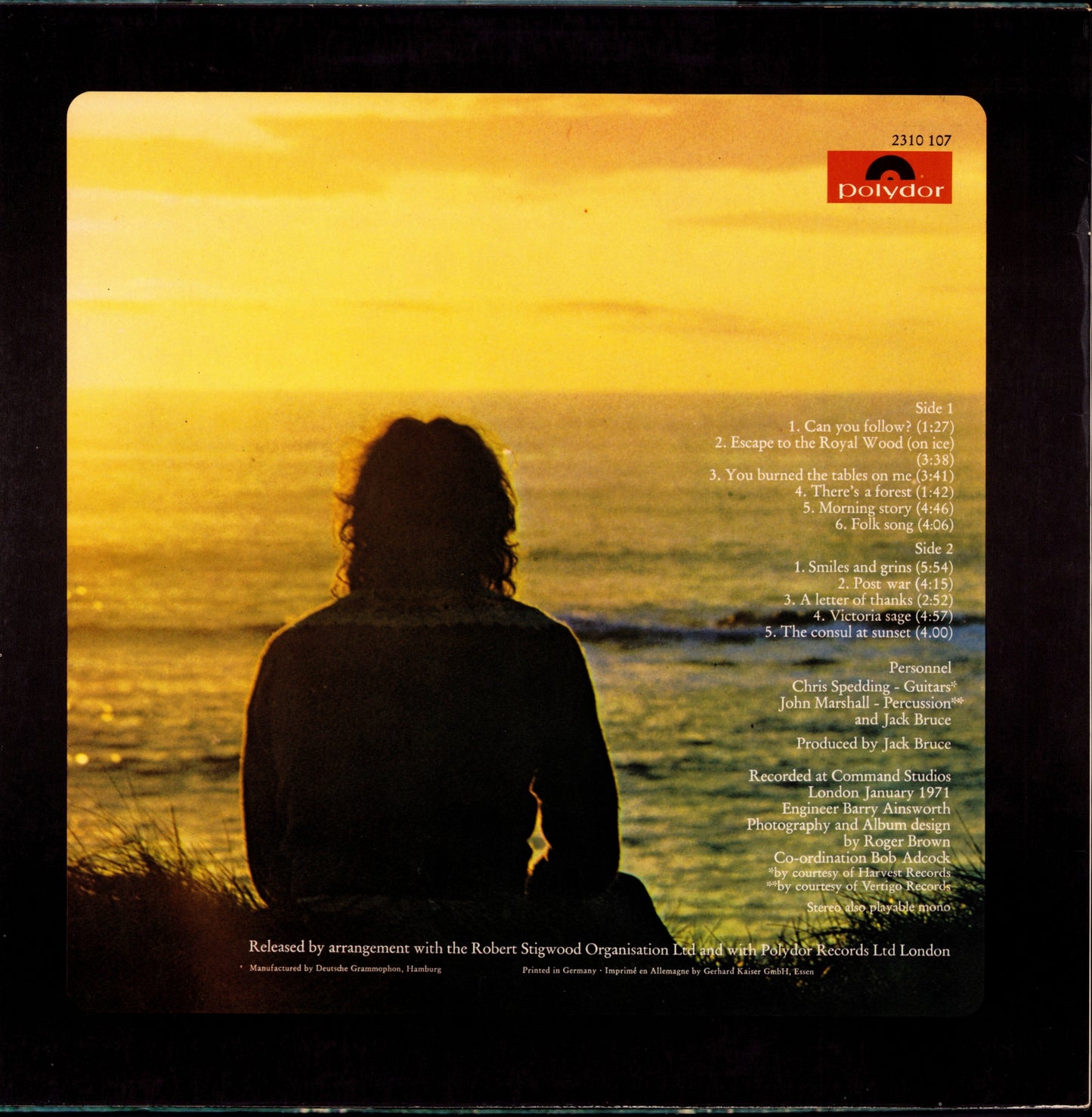 Jack Bruce – Harmony Row Vinyl LP