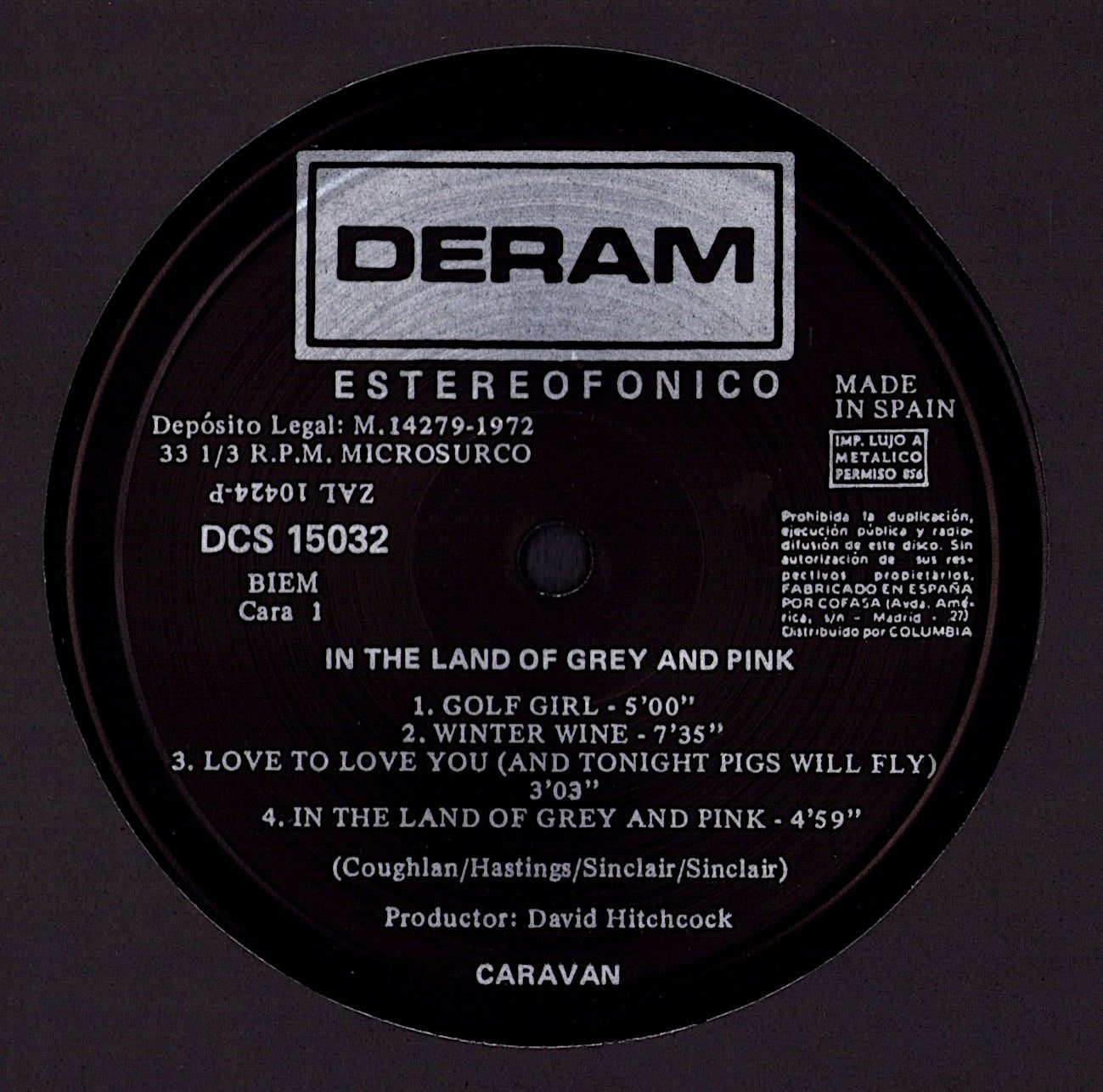 Caravan ‎– For Girls Who Grow Plump In The Night Vinyl LP Kopie