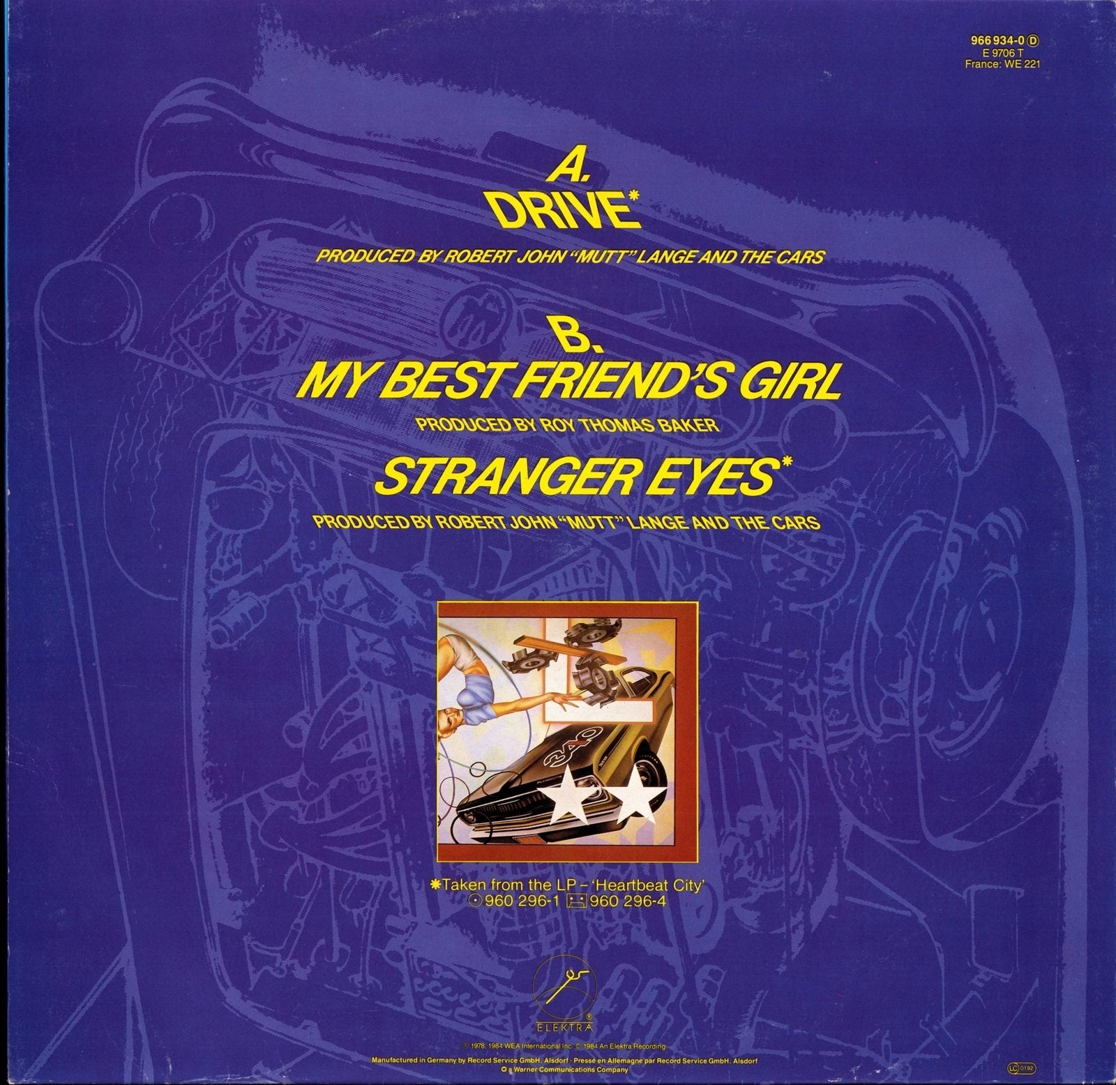 The Cars ‎- Drive Vinyl 12" Maxi-Single