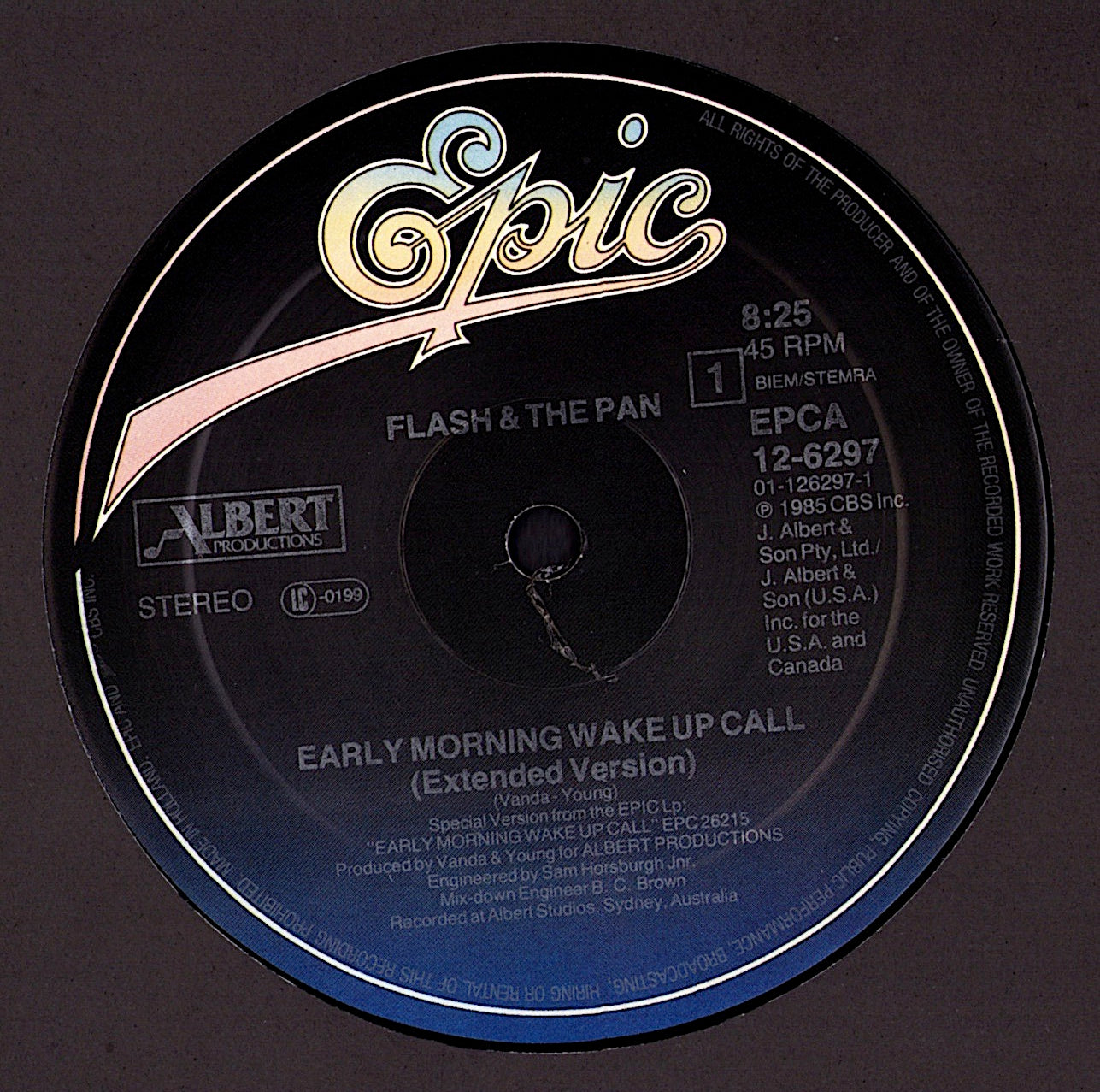 Flash And The Pan – Early Morning Wake Up Call Extended Remixed Version Vinyl 12"