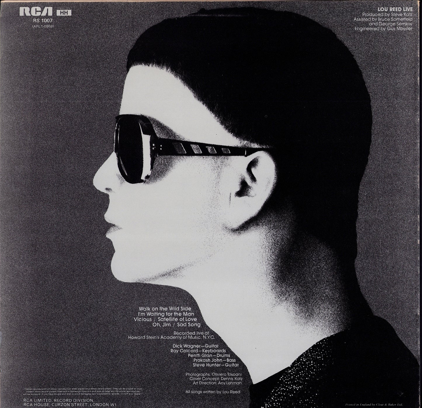 Lou Reed ‎- Lou Reed Live Vinyl LP