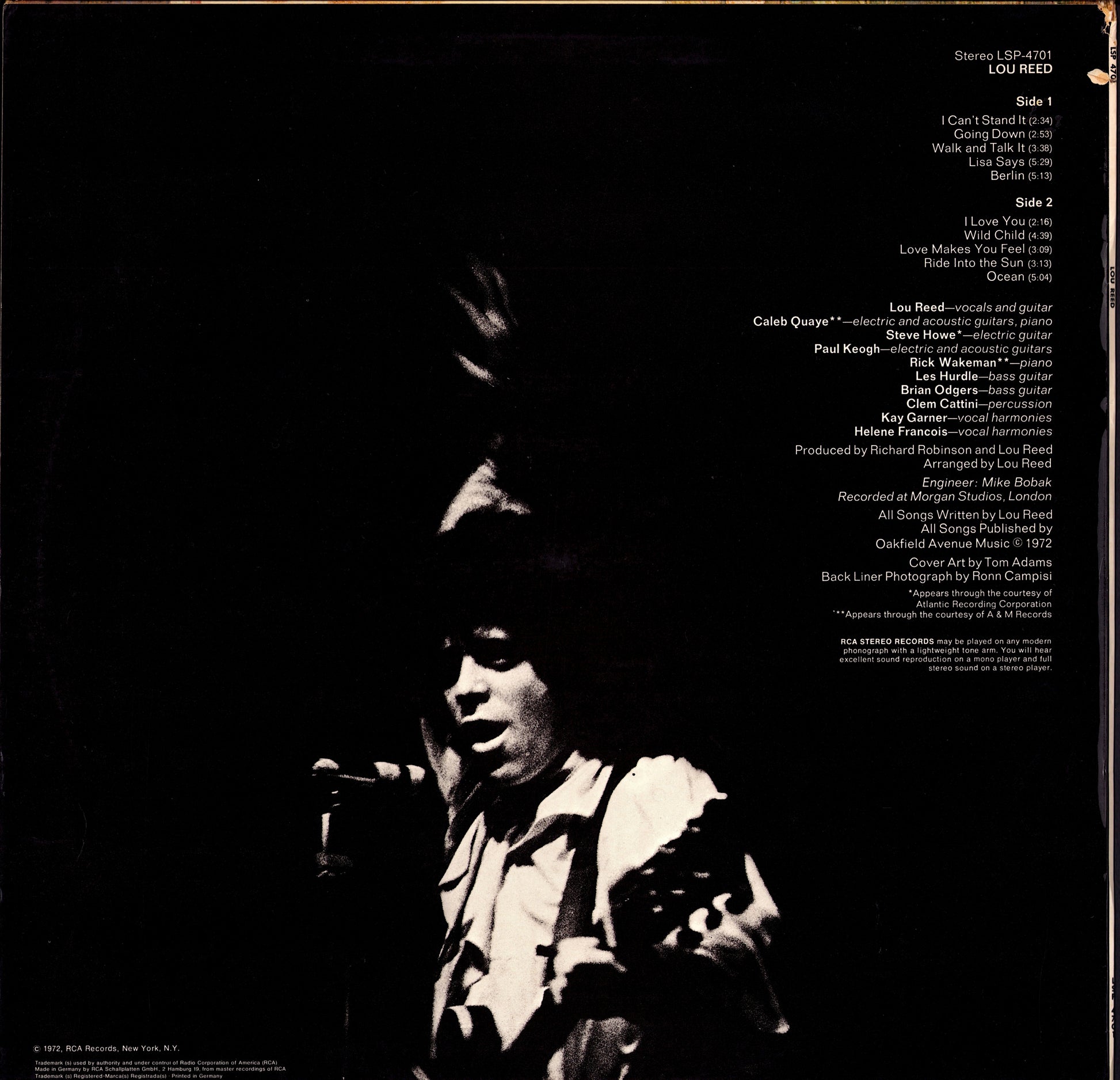 Lou Reed ‎- Lou Reed Vinyl LP