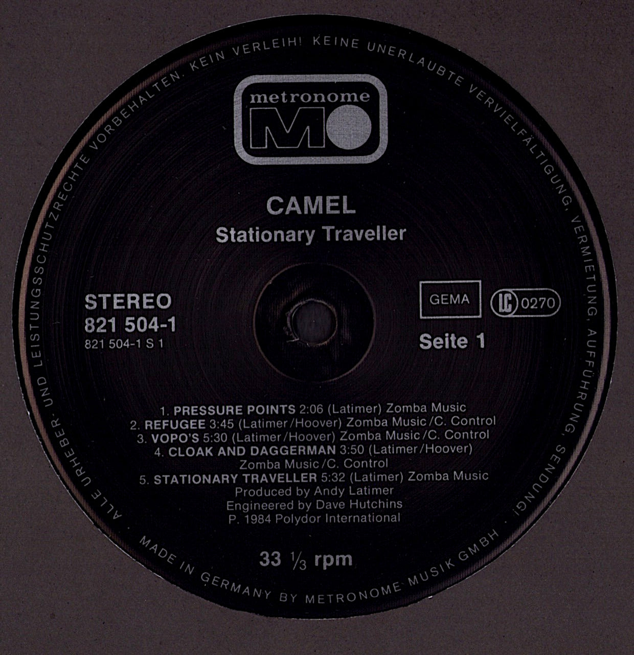Camel – Stationary Traveller Vinyl LP Kopie