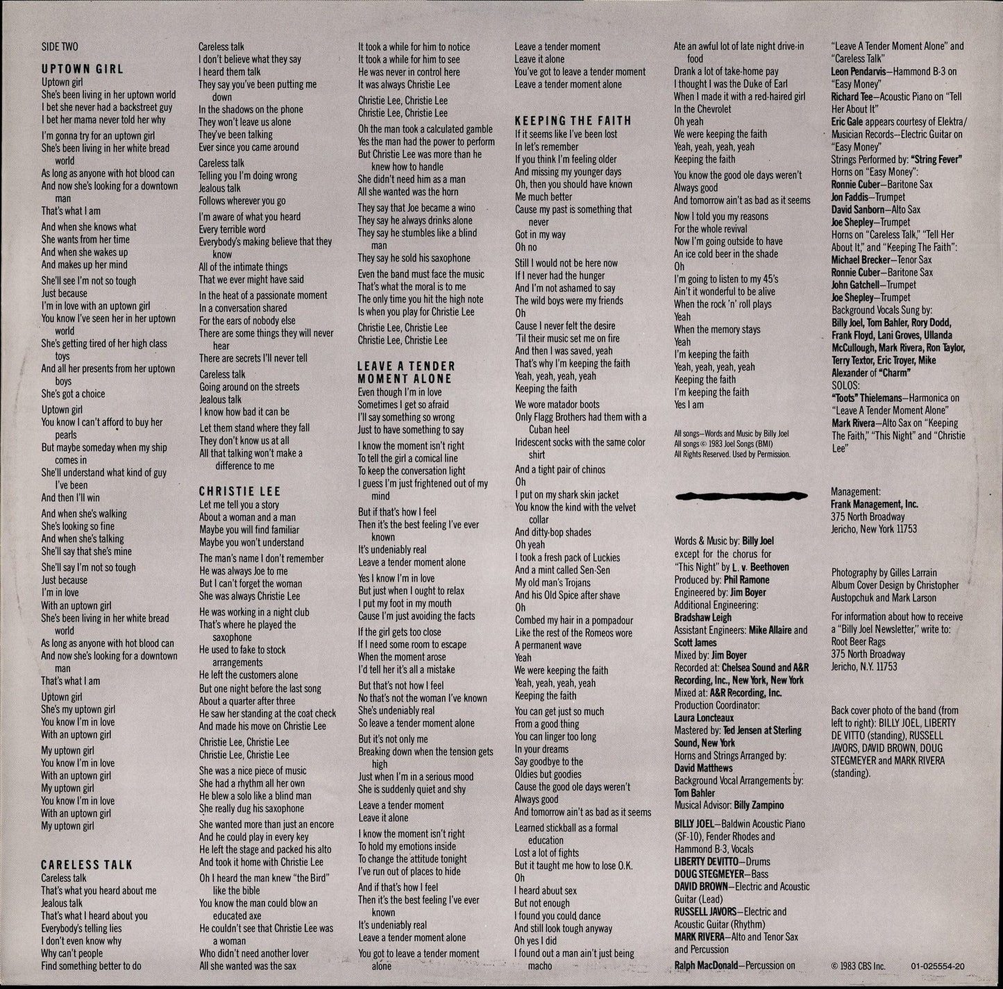 Billy Joel ‎- An Innocent Man Vinyl LP