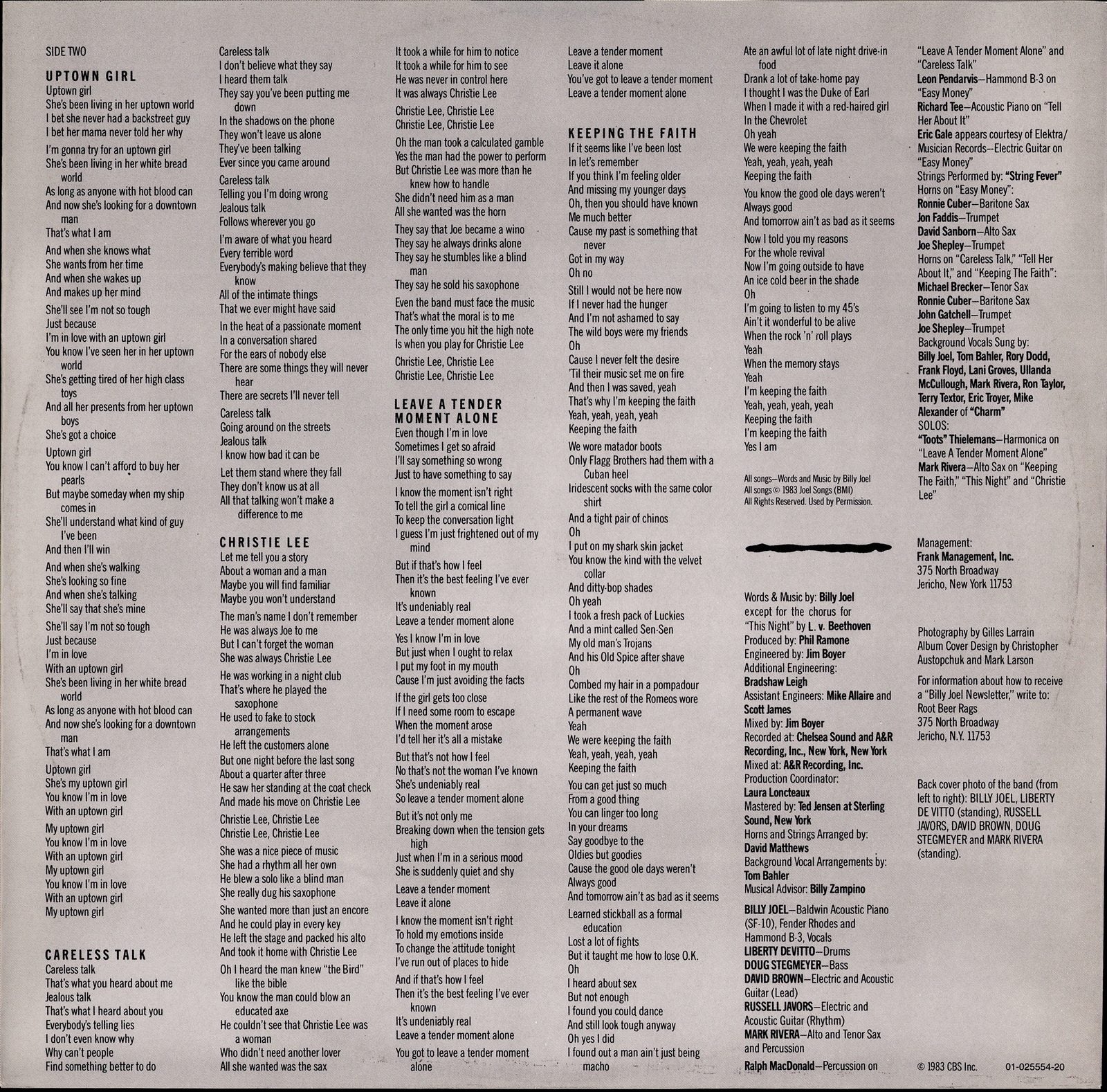 Billy Joel ‎- An Innocent Man Vinyl LP