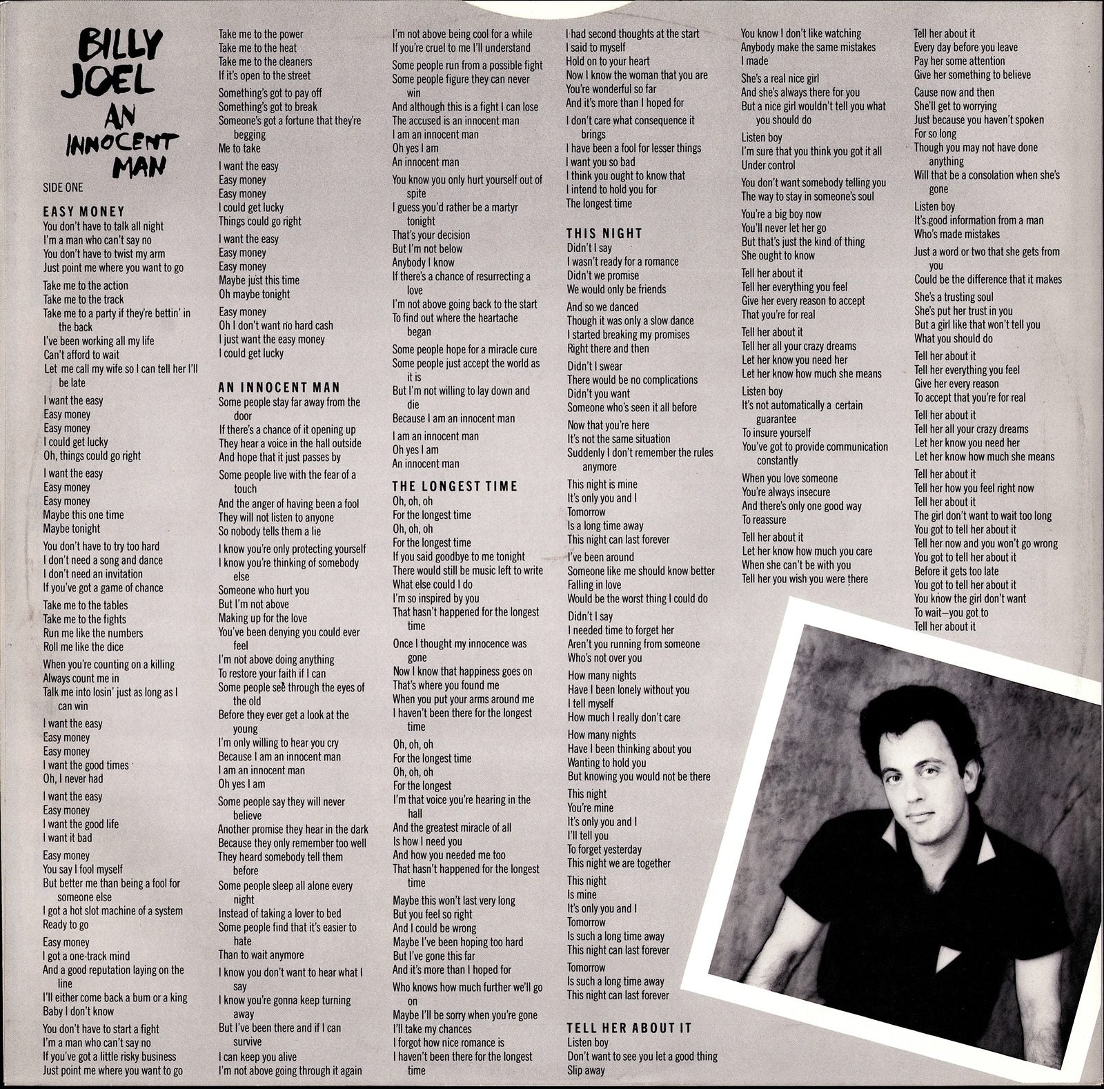 Billy Joel ‎- An Innocent Man Vinyl LP