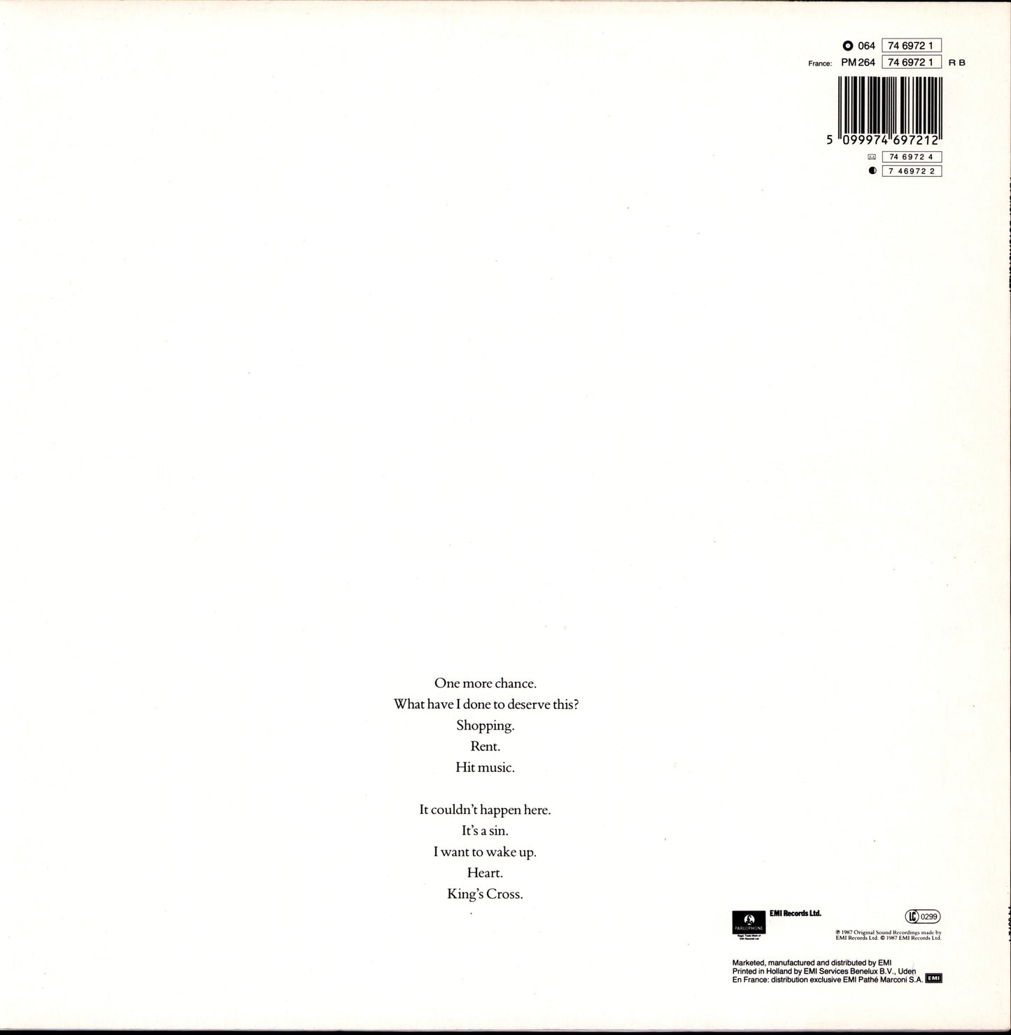 Pet Shop Boys ‎- Actually Vinyl LP