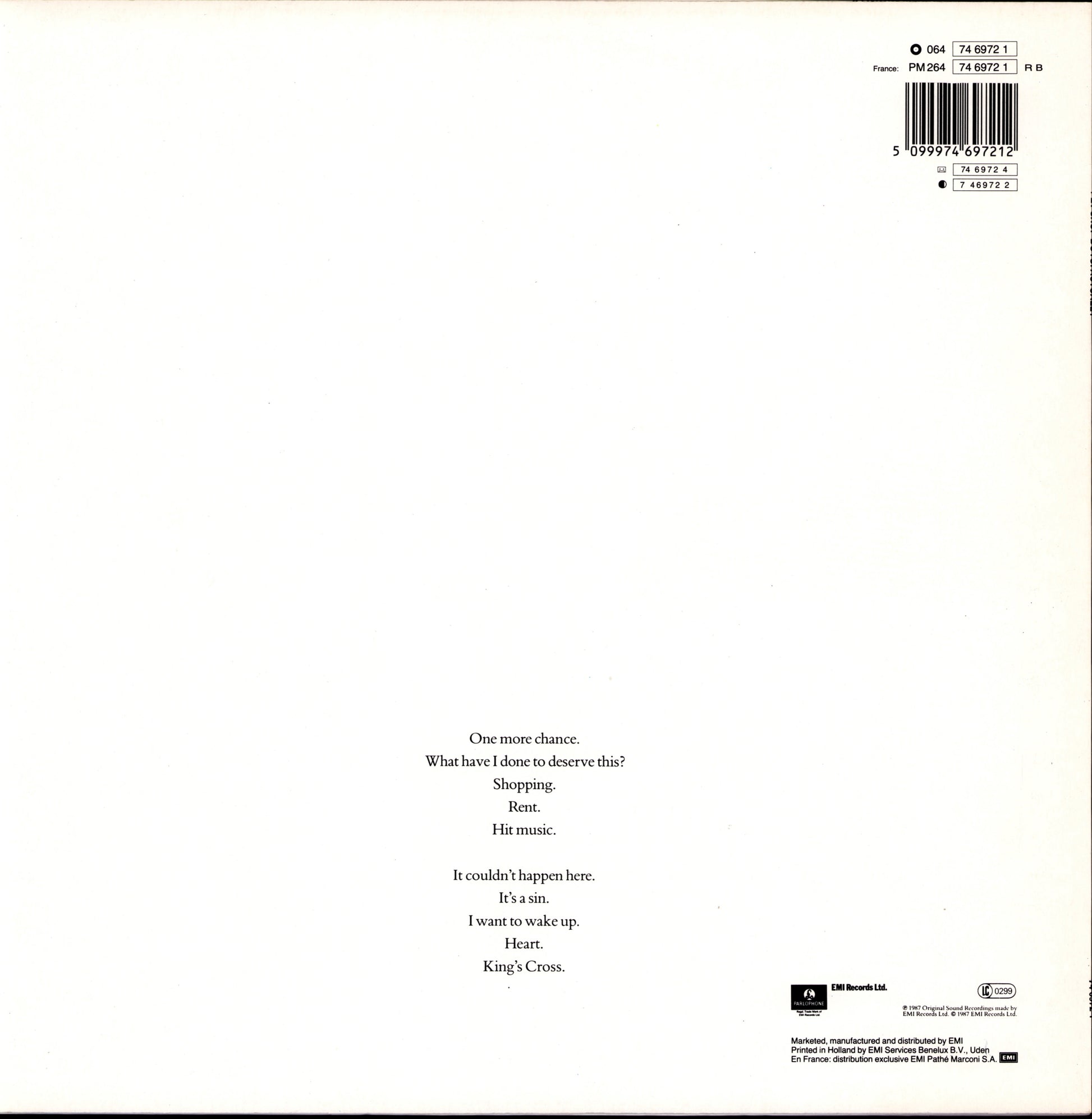 Pet Shop Boys ‎- Actually Vinyl LP