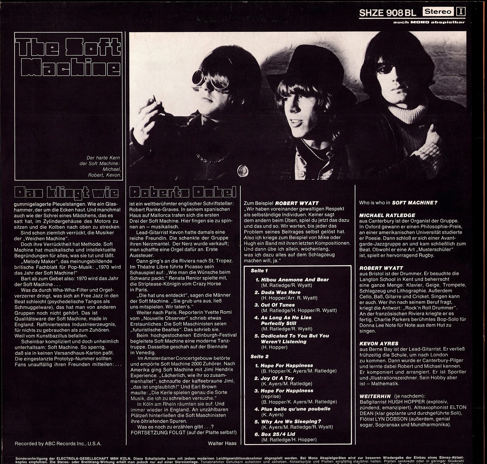 Soft Machine ‎– The Soft Machine Vinyl LP