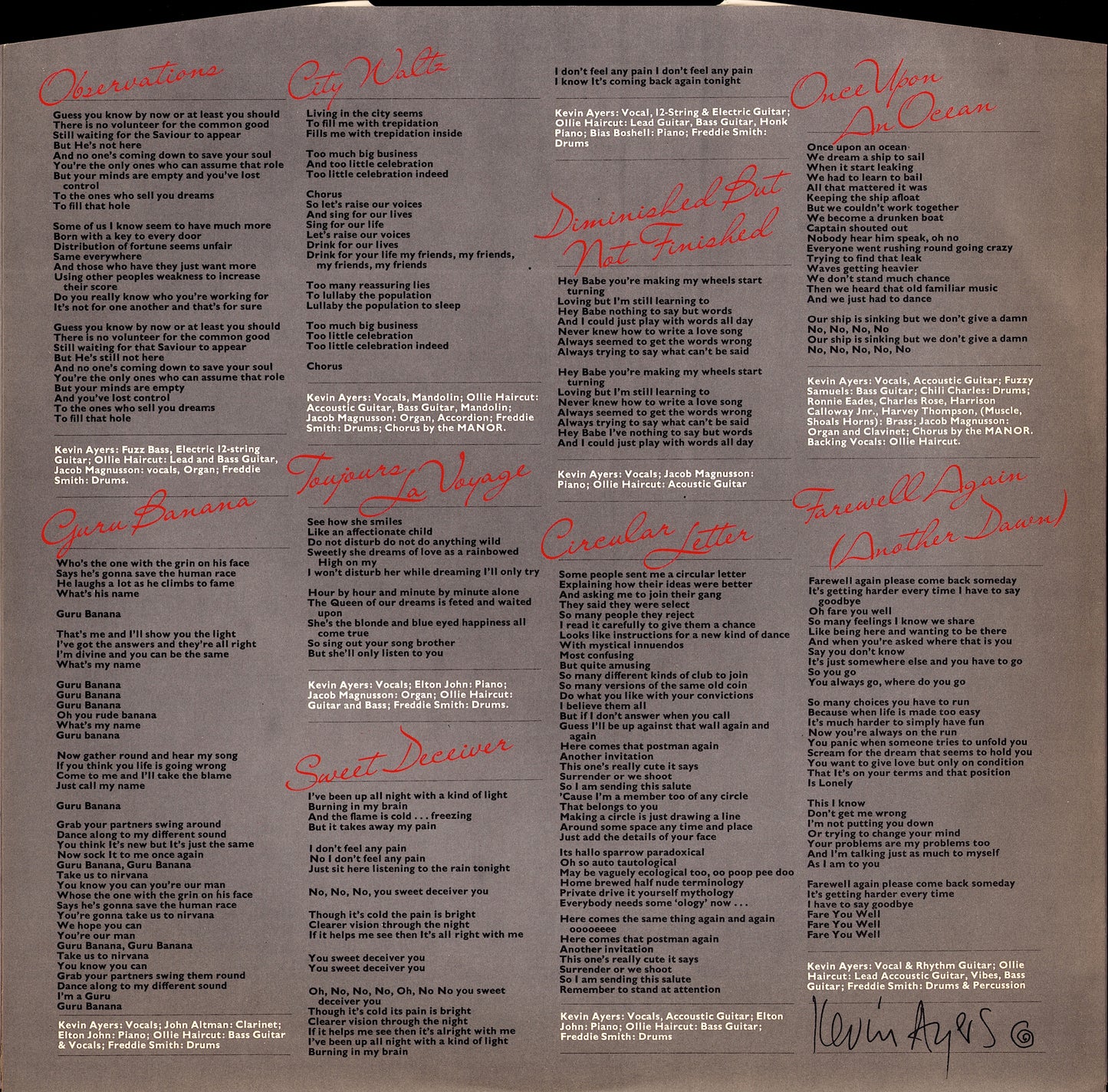 Kevin Ayers – Sweet Deceiver Vinyl LP