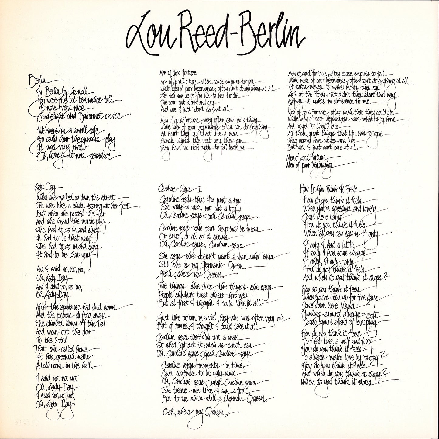 Lou Reed – Berlin Vinyl LP