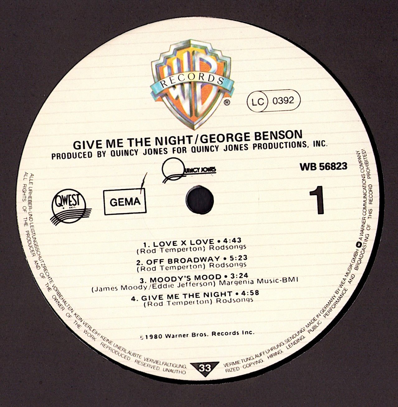 George Benson – Give Me The Night Vinyl LP Kopie