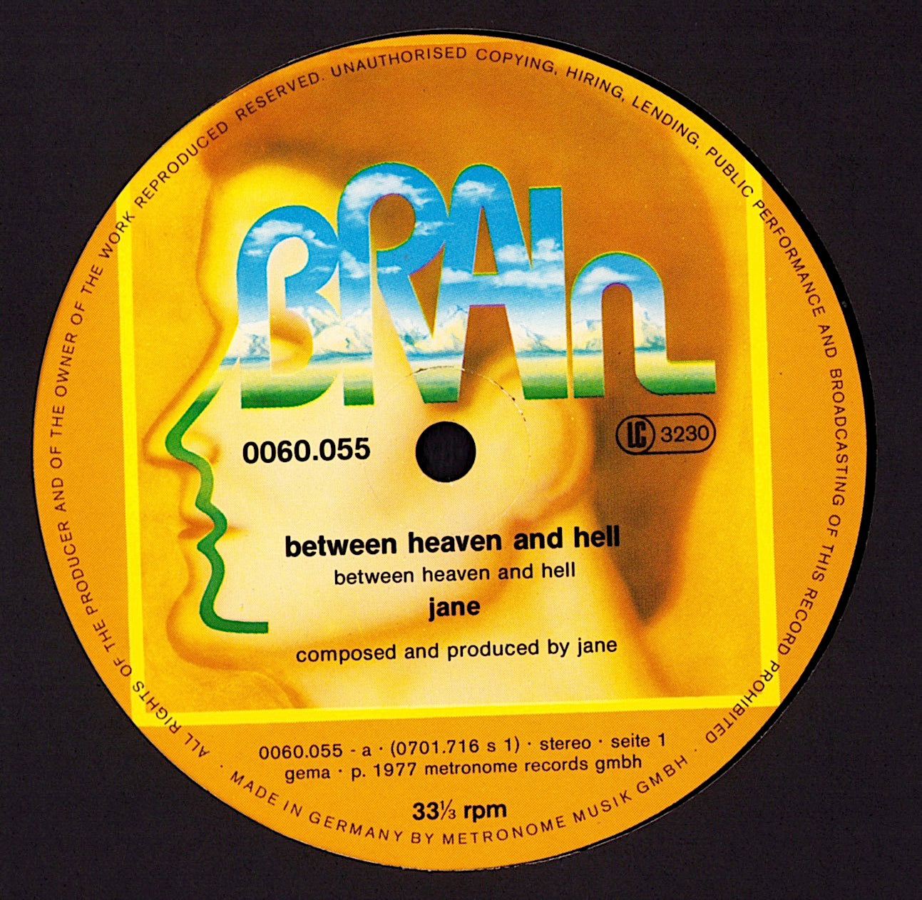 Jane ‎- Between Heaven And Hell Vinyl LP Kopie