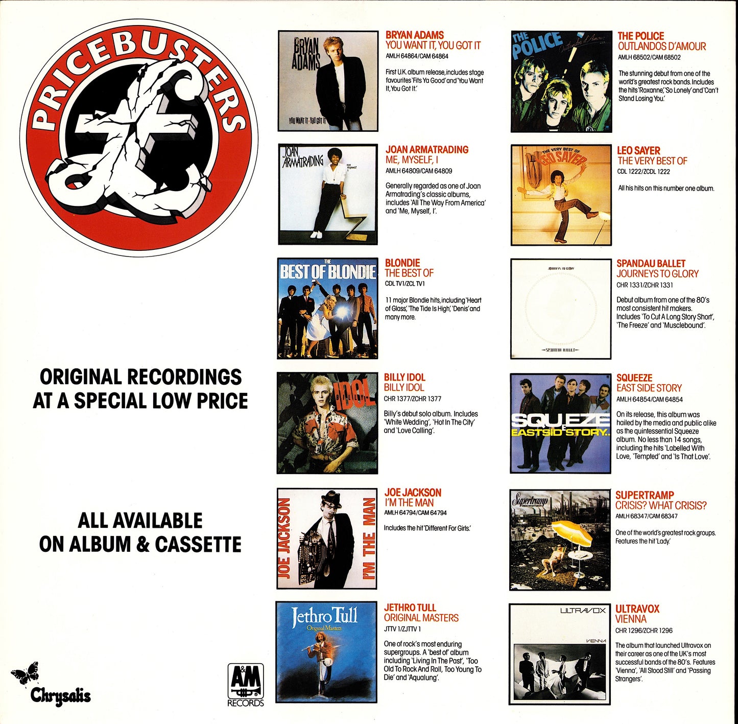 Jethro Tull - Original Masters Vinyl LP Kopie