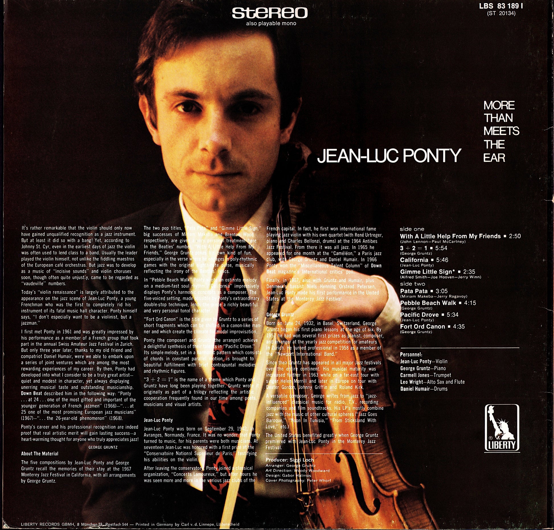 Jean-Luc Ponty – More Than Meets The Ear Vinyl LP