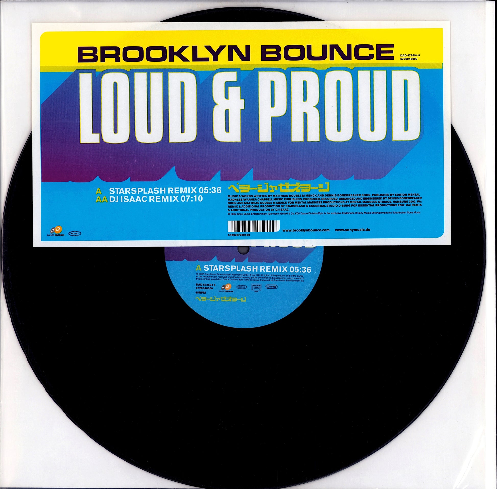 Brooklyn Bounce - Loud & Proud Vinyl 12" Maxi-Single Kopie Kopie Kopie