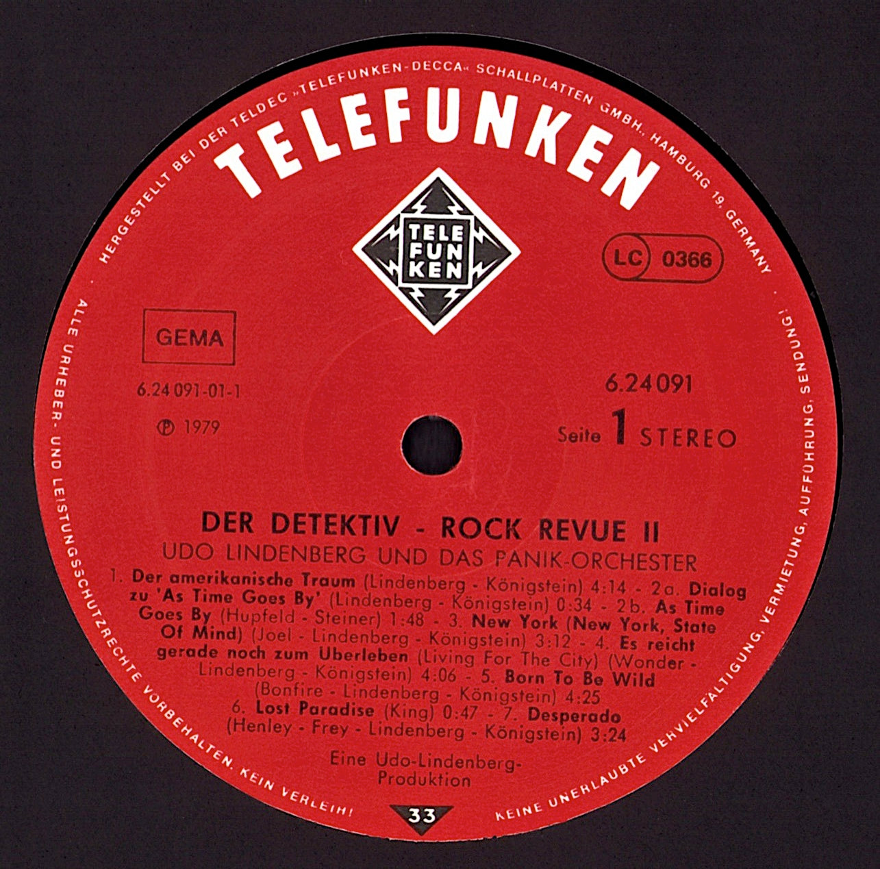 Udo Lindenberg Und Das Panikorchester – Der Detektiv - Rock Revue 2 Vinyl LP