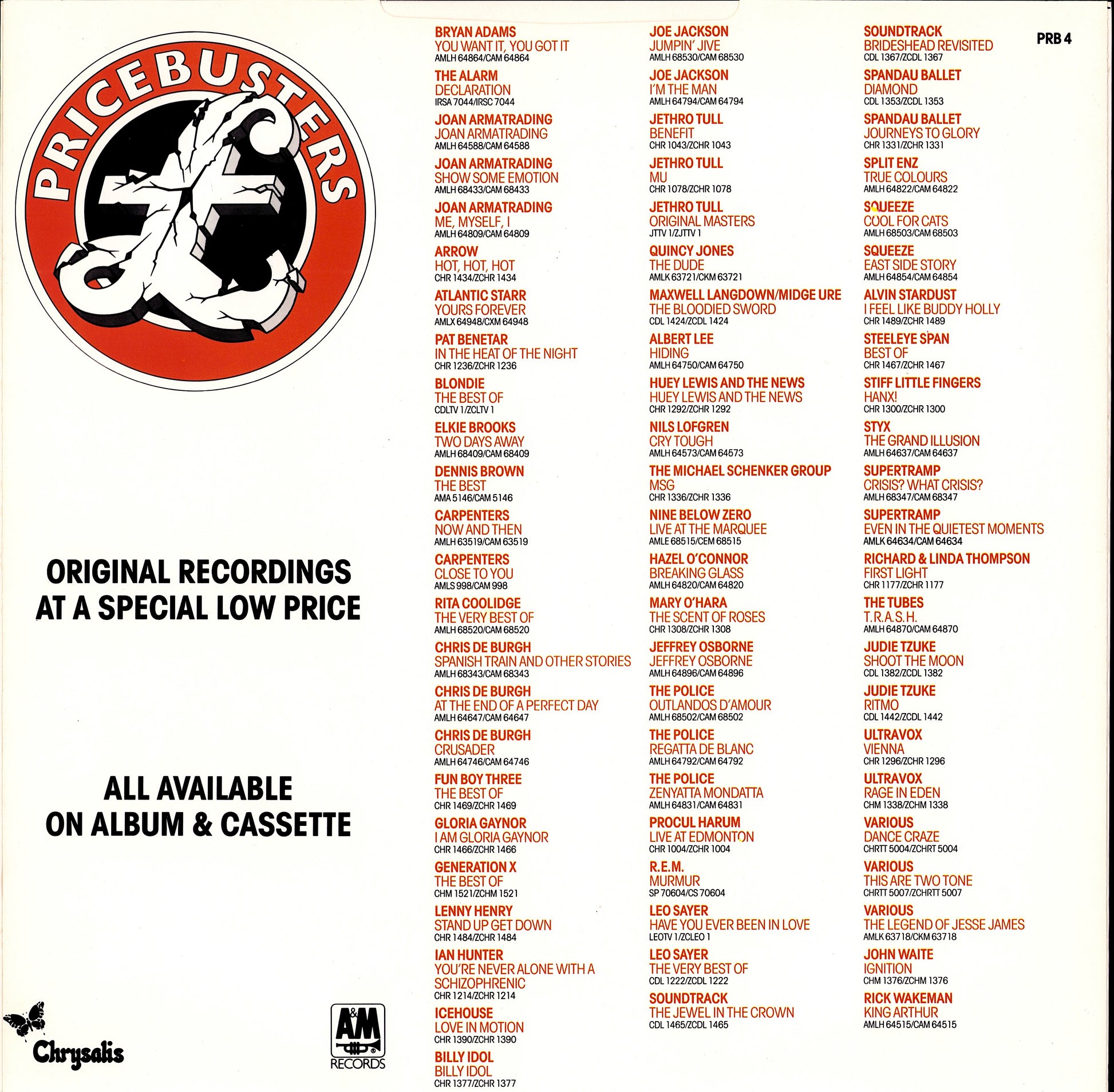 Jethro Tull - Original Masters Vinyl LP Kopie