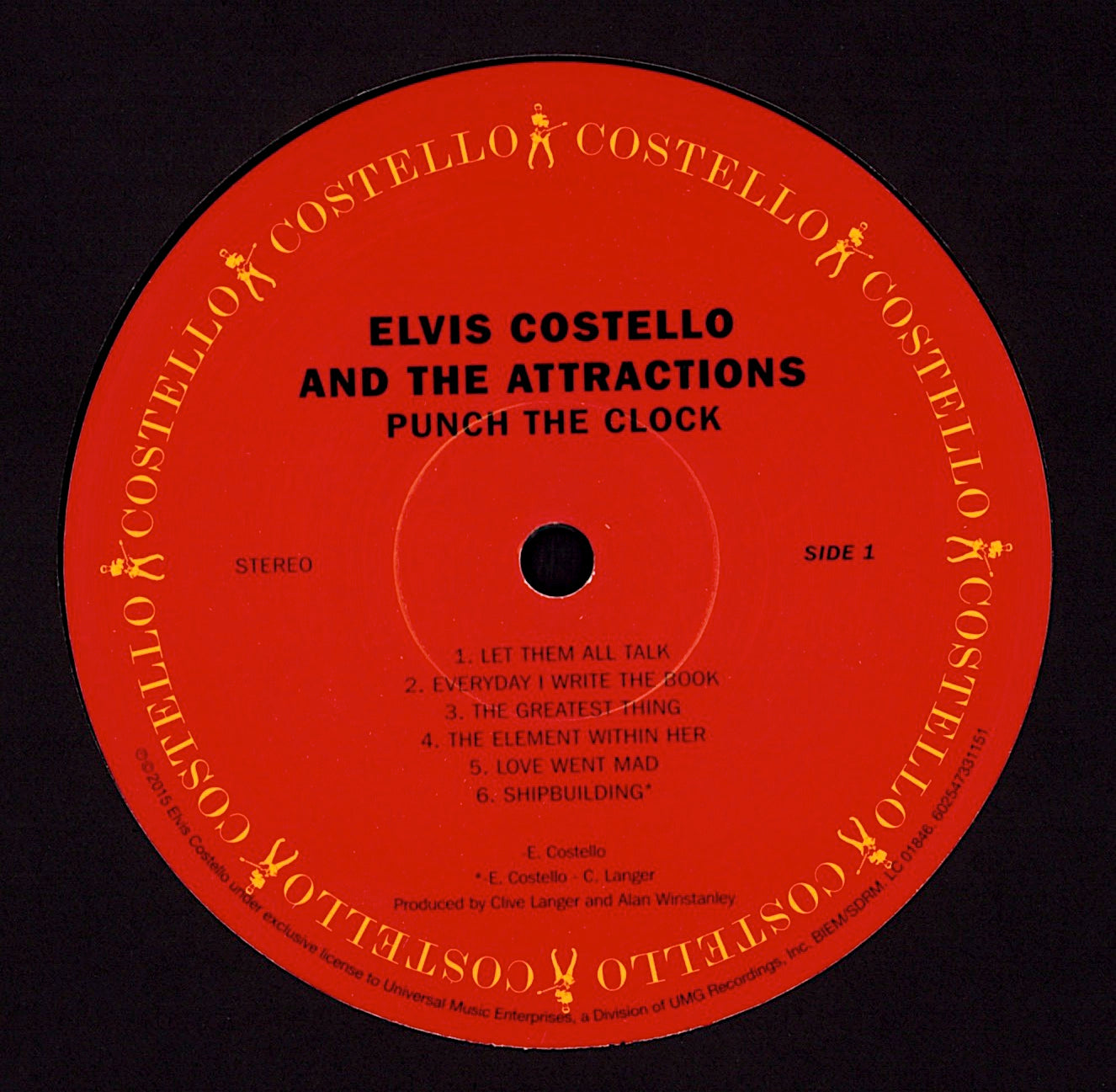 Elvis Costello And The Attractions - Punch The Clock Vinyl LP Kopie