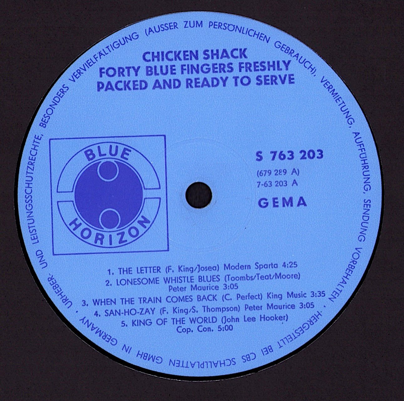 Chicken Shack – Forty Blue Fingers, Freshly Packed And Ready To Serve Vinyl LP