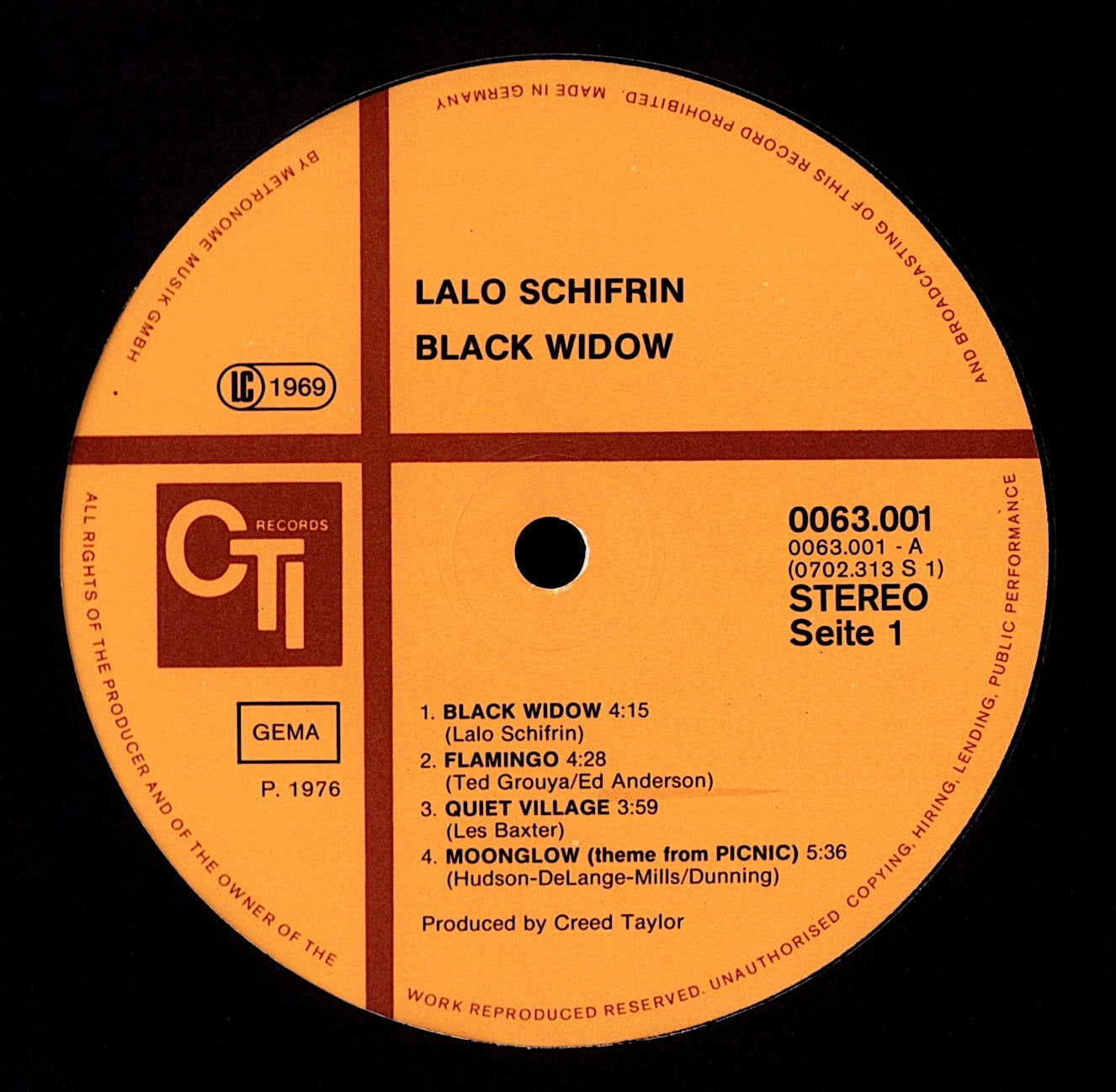 Lalo Schifrin - Black Widow Vinyl LP Kopie