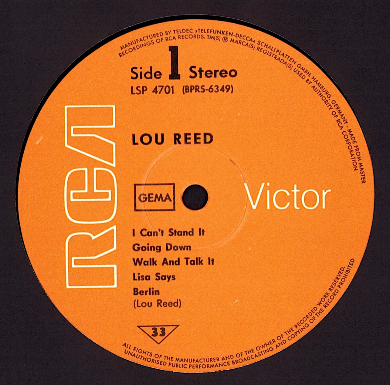 Lou Reed ‎- Lou Reed Vinyl LP