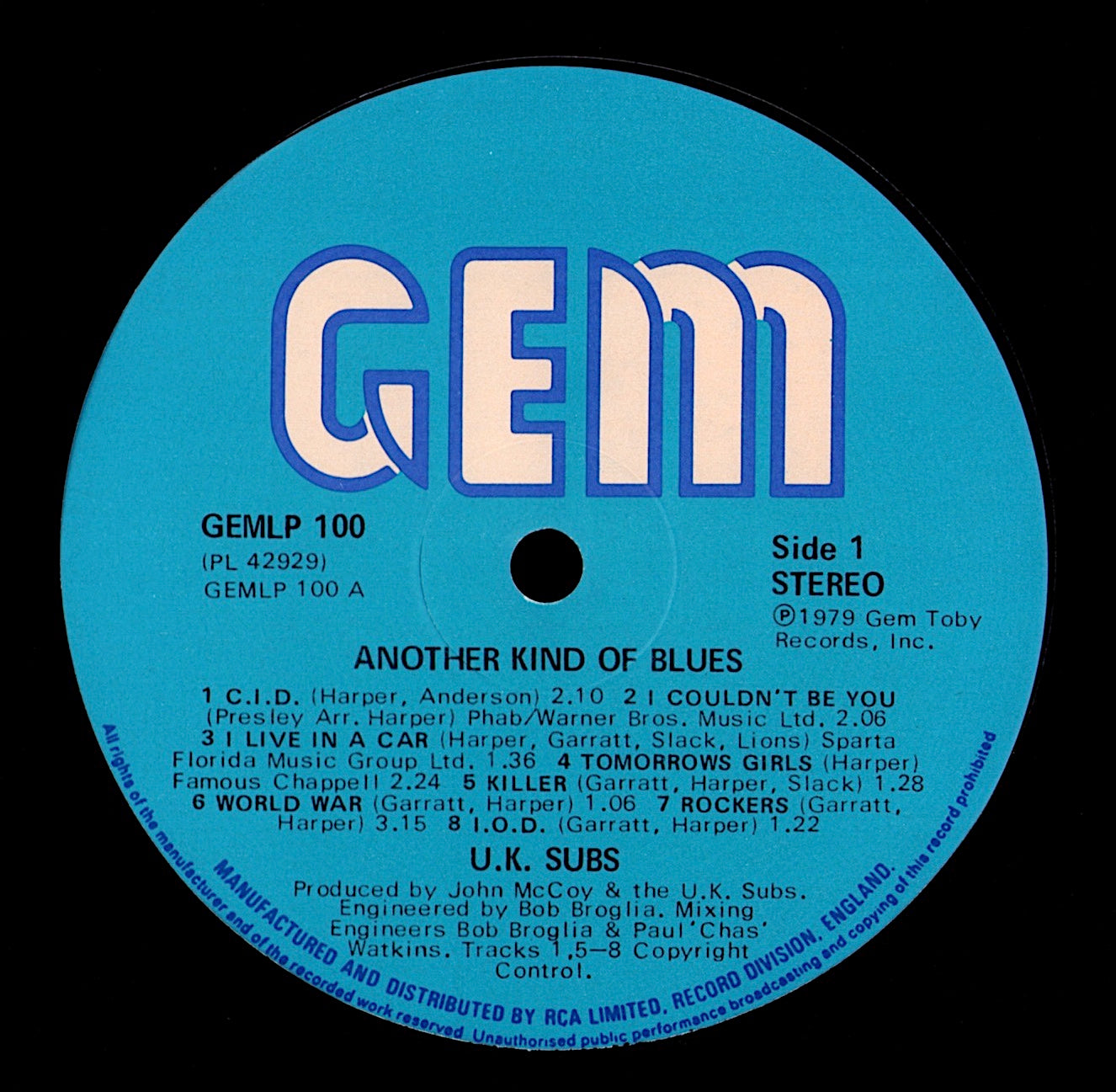 U.K. Subs – Another Kind Of Blues Vinyl LP