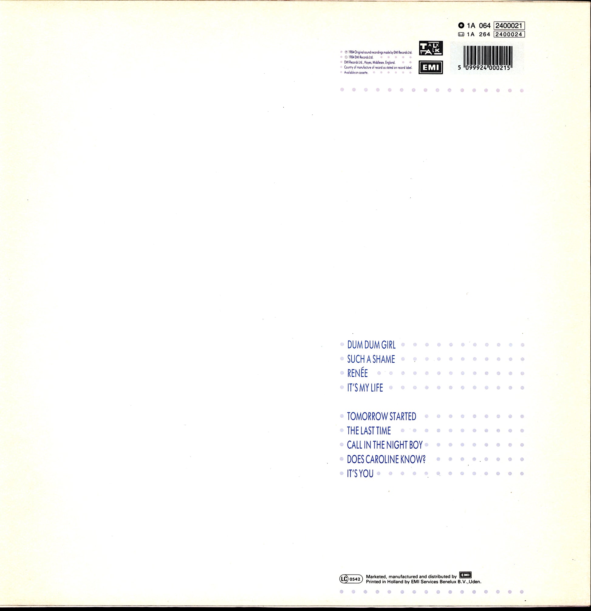 Talk Talk - It's My Life Vinyl LP Kopie