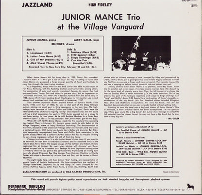 Junior Mance Trio - At The Village Vanguard Vinyl LP DE