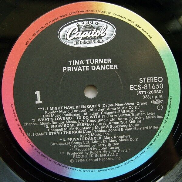 Tina Turner ‎- Private Dancer Vinyl LP JAP